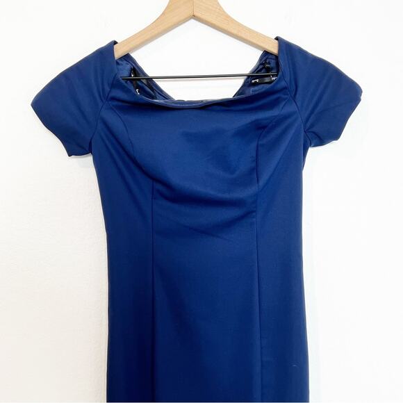 BARDOT BLUE BUTTON SLEEVE WOMEN DRESS SIZE US 2 OR XXS BRAND NEW WEDDING GUEST - Picture 2 of 8